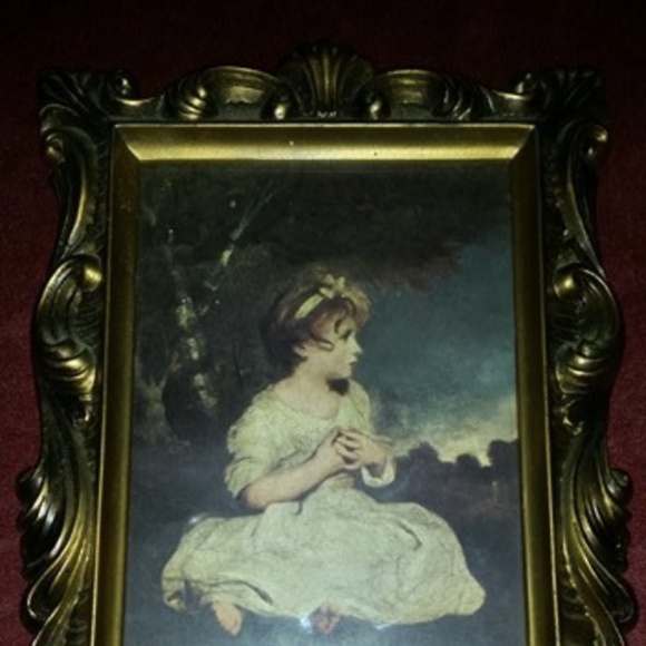 Old Vintage Little Girl Pictorial Wall Picture Hanging